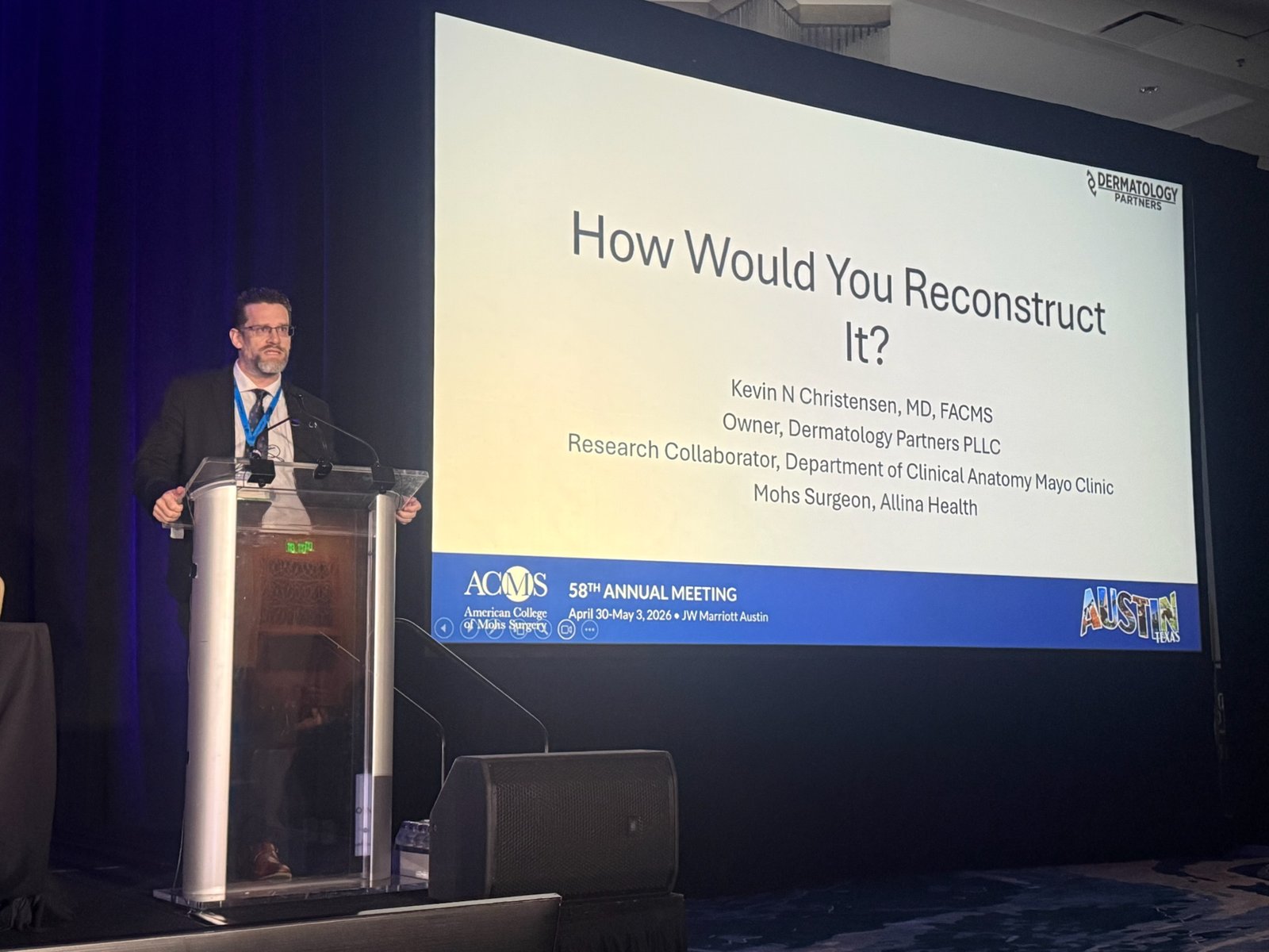 Dr. Kevin Christensen presenting at the 58th ACMS Annual Meeting in Austin